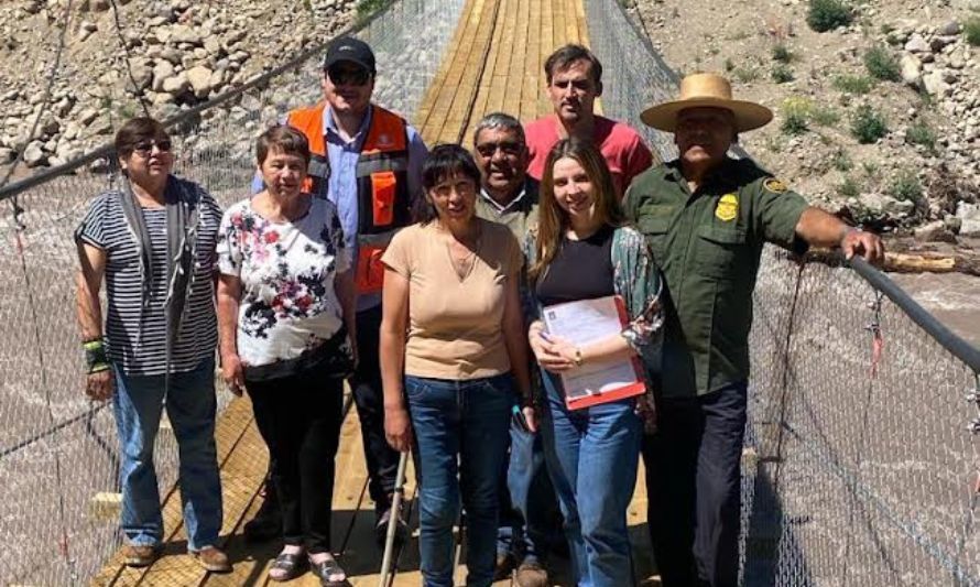 Sector Los Espinos se sumó a localidades del Camino Internacional beneficiadas con renovados puentes cimbra