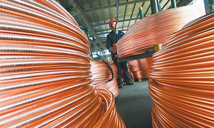 Producción de cobre refinado en China aumentó un 16,7% en 2017