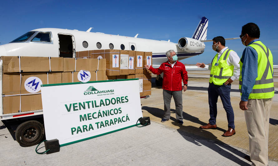 Collahuasi aportó 18 nuevos ventiladores mecánicos para región de Tarapacá