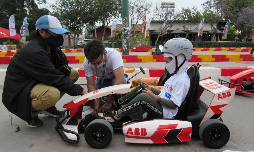 ABB en Chile presente en últimas fechas 2021 del karting eléctrico para niñas y niños Eliseo E-karts