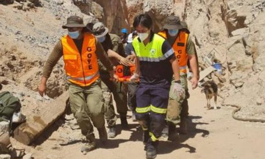Derrumbe en mina de Caldera deja a trabajador lesionado