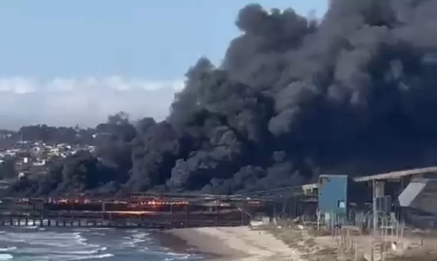 Incendio afectó dependencias de Puerto Ventanas en Puchuncaví