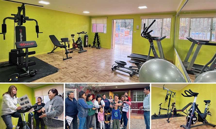 Vecinas y vecinos de Villa Estadio en Tierra Amarilla inauguraron su
gimnasio comunitario