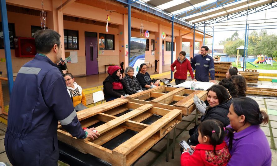 El Teniente apoya instalación de huertos verticales en Población Dintrans