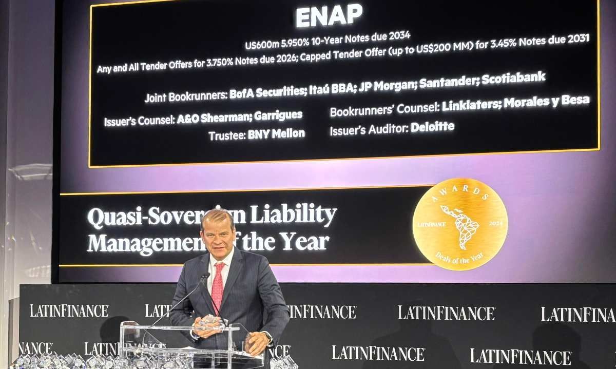 LatinFinance premia a Enap por exitosa colocación de bono internacional